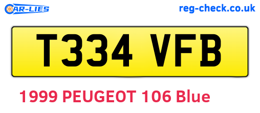 T334VFB are the vehicle registration plates.