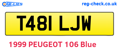 T481LJW are the vehicle registration plates.