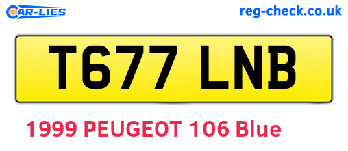 T677LNB are the vehicle registration plates.