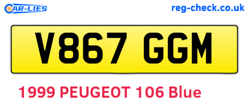 V867GGM are the vehicle registration plates.
