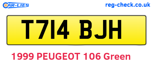T714BJH are the vehicle registration plates.
