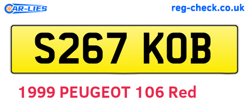 S267KOB are the vehicle registration plates.