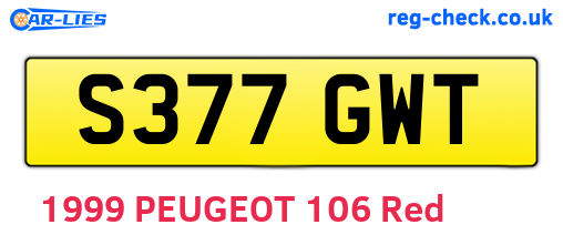 S377GWT are the vehicle registration plates.
