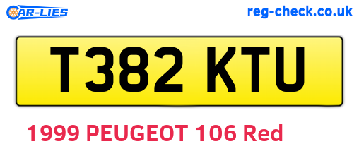 T382KTU are the vehicle registration plates.