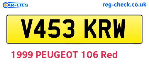 V453KRW are the vehicle registration plates.