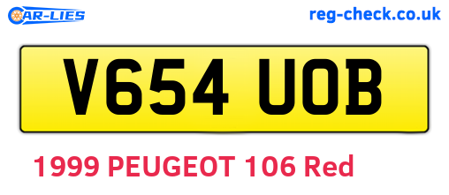 V654UOB are the vehicle registration plates.