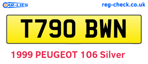 T790BWN are the vehicle registration plates.
