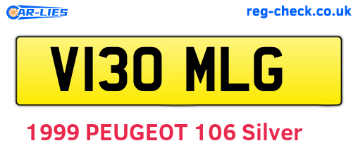 V130MLG are the vehicle registration plates.