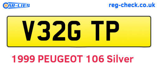 V32GTP are the vehicle registration plates.