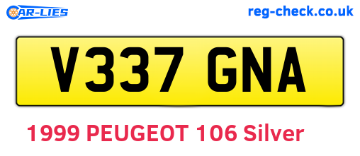V337GNA are the vehicle registration plates.