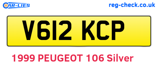 V612KCP are the vehicle registration plates.