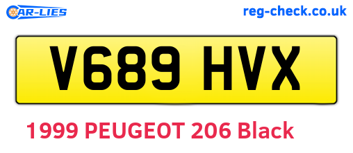 V689HVX are the vehicle registration plates.