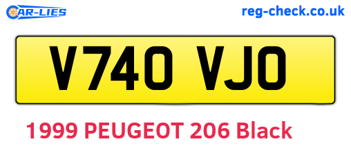 V740VJO are the vehicle registration plates.