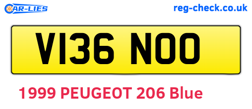 V136NOO are the vehicle registration plates.