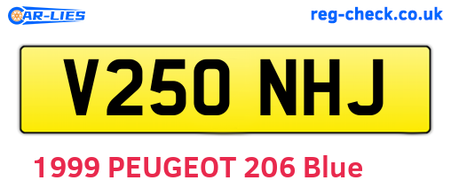 V250NHJ are the vehicle registration plates.