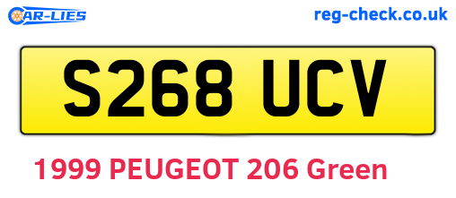 S268UCV are the vehicle registration plates.