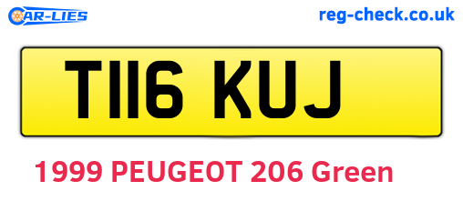 T116KUJ are the vehicle registration plates.
