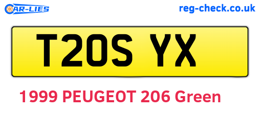 T20SYX are the vehicle registration plates.