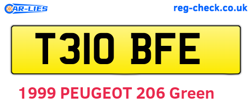 T310BFE are the vehicle registration plates.