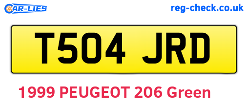 T504JRD are the vehicle registration plates.