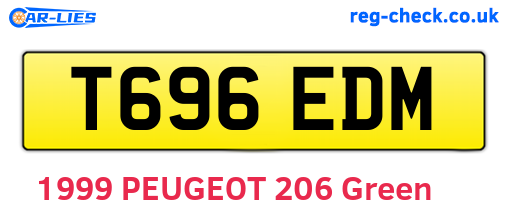 T696EDM are the vehicle registration plates.