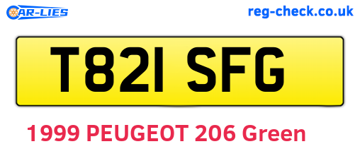 T821SFG are the vehicle registration plates.
