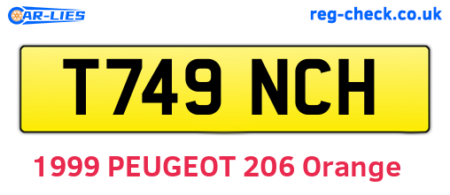 T749NCH are the vehicle registration plates.