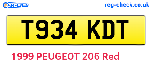 T934KDT are the vehicle registration plates.