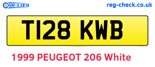 T128KWB are the vehicle registration plates.