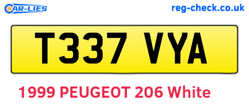 T337VYA are the vehicle registration plates.