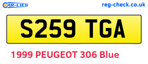 S259TGA are the vehicle registration plates.
