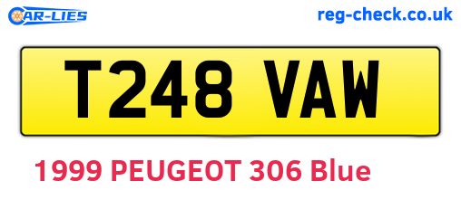 T248VAW are the vehicle registration plates.