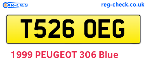 T526OEG are the vehicle registration plates.