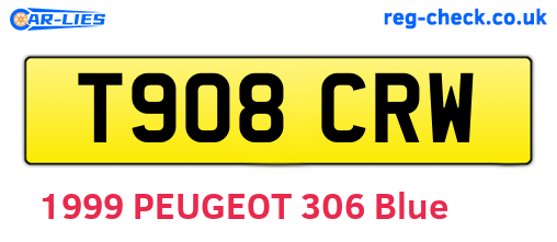 T908CRW are the vehicle registration plates.