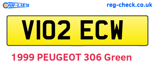 V102ECW are the vehicle registration plates.