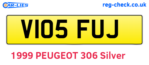 V105FUJ are the vehicle registration plates.