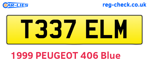 T337ELM are the vehicle registration plates.