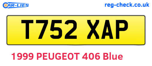 T752XAP are the vehicle registration plates.