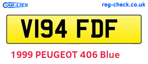 V194FDF are the vehicle registration plates.