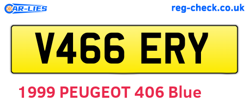 V466ERY are the vehicle registration plates.
