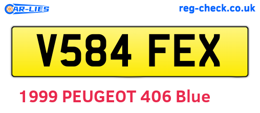 V584FEX are the vehicle registration plates.