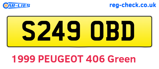 S249OBD are the vehicle registration plates.