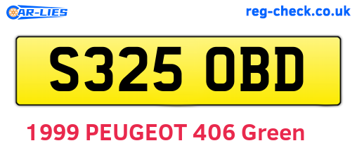 S325OBD are the vehicle registration plates.