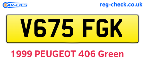 V675FGK are the vehicle registration plates.