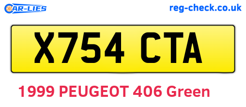 X754CTA are the vehicle registration plates.