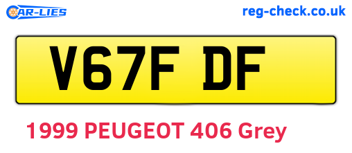 V67FDF are the vehicle registration plates.