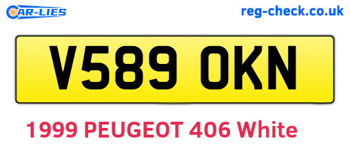 V589OKN are the vehicle registration plates.