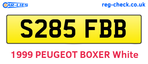 S285FBB are the vehicle registration plates.