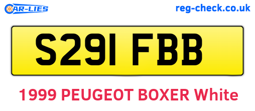 S291FBB are the vehicle registration plates.
