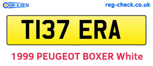 T137ERA are the vehicle registration plates.